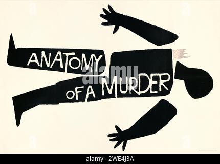 Anatomie eines Mordes (Columbia, 1959). Alfred Hitchcock. Vintage-Filmplakat. Saul Bass Artwork. Stockfoto