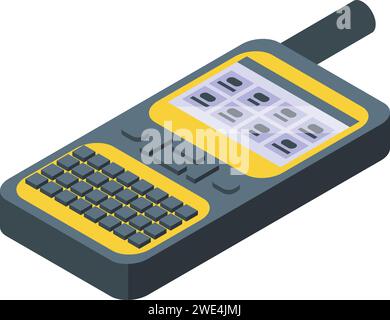 Symbol für Tracker-Antennengerät isometrischer Vektor. Globales Zentrum. Stadtsteuerung Stock Vektor