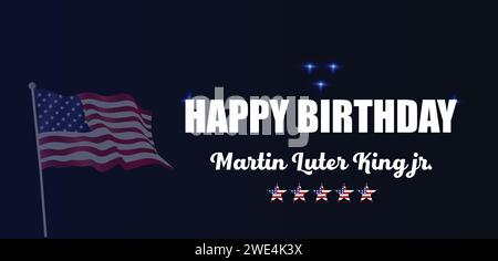 Alles Gute zum Geburtstag martin Luter King jr. Textdesign Stock Vektor