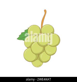 Hand gezeichnete grüne Trauben Frucht Vektor Illustration. Kreatives, handgezeichnetes Frucht-Vektorelement Stock Vektor