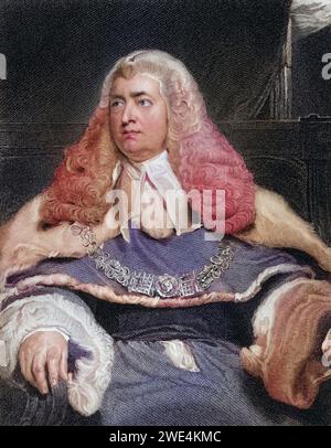 Edward Law 1. Baron Ellenborough 1750 bis 1818 englischer Richter und Staatsmann, Historisch, digital restaurierte Reproduktion von einer Vorlage aus dem 19. Jahrhundert, Datum nicht angegeben Stockfoto