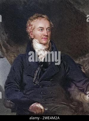 Thomas Young 1773 bis 1829 englischer Arzt, Mediziner Physiker und Ägyptologe, Historisch, digital restaurierte Reproduktion von einer Vorlage aus dem 19. Jahrhundert, Datum nicht angegeben Stockfoto