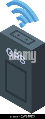 Isometrischer Vektor des GPS-Gerätesymbols. Globales Zentrum. Fahrzeugsteuerung Stock Vektor