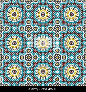 Nahtloses geometrisches Muster im arabischen Stil Zellij Stock Vektor