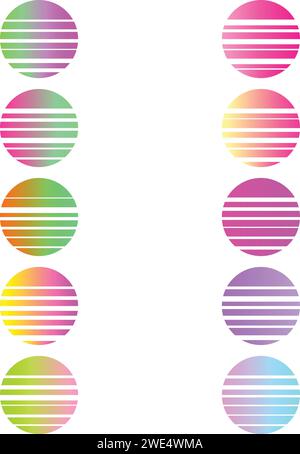 Ein abstraktes, trendiges, transparentes Neondesign im Retro-Look. Stock Vektor