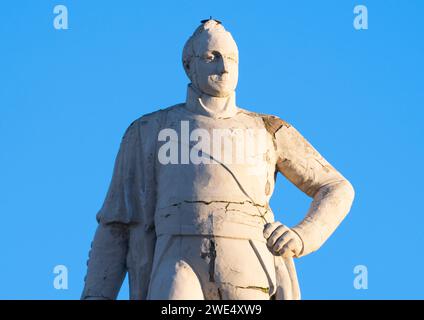 Statue von General Rowland Hill auf der Lord Hill's Column, Shrewsbury, Shropshire. Stockfoto