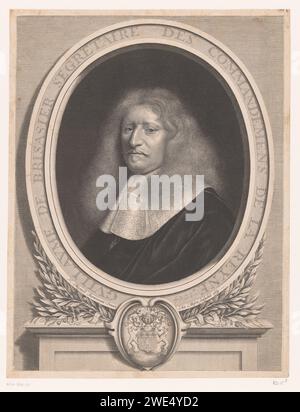 Portret van Guillaume de Brisacier, Antoine Masson, 1664 Druck Frankreich Papierstich historischer Personen Stockfoto