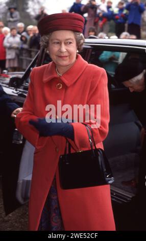 The Queen West Newton, Nr. Sandringham 3. Februar 1991 1991 Foto: Henshaw Archive Stockfoto