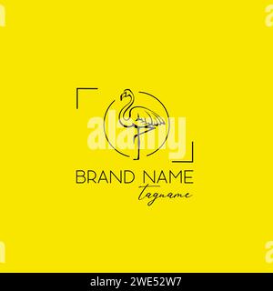 Minimalistisches Flamingo-Logo Stock Vektor