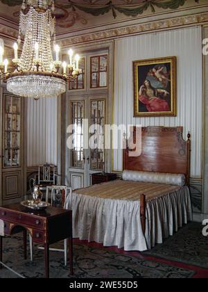 Palacio Nacional de Queluz Nationalpalast. Prinzessin Maria Francisca Benedita Schlafzimmer. Sintra, Portugal Stockfoto