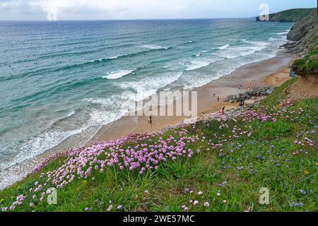 England, Cornwall, North Coast, Watergate Bay bei Newquay Stockfoto