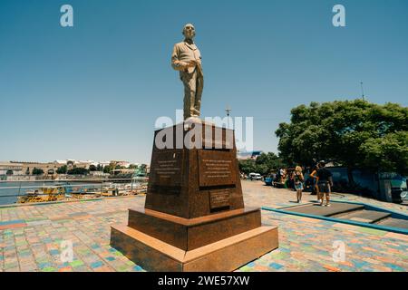 Buenos Aires, Argentinien - 2. dezember 2023 Skulptur des Malers und Philanthropen Benito Quinquela Martin. Hochwertige Fotos Stockfoto