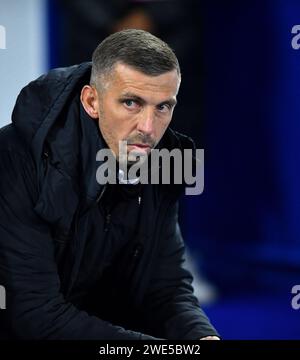 Gary O'Neil, Cheftrainer der Wölfe, während des Premier League-Spiels zwischen Brighton und Hove Albion und Wolverhampton Wanderers im American Express Stadium, Brighton, UK - 22. Januar 2024 Foto Simon Dack / Telephoto Images. Nur redaktionelle Verwendung. Kein Merchandising. Für Football Images gelten Einschränkungen für FA und Premier League, inc. Keine Internet-/Mobilnutzung ohne FAPL-Lizenz. Weitere Informationen erhalten Sie bei Football Dataco Stockfoto