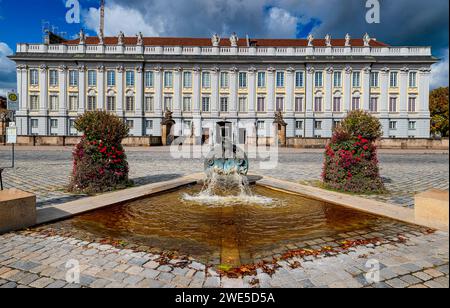 Brunnen Ansbacchantin vor der Residenz in Ansbach, Bayern, Deutschland Stockfoto