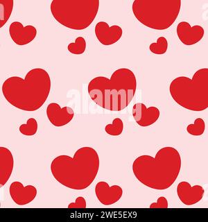 Zusammenfassung nahtlose Herz Muster Hintergrund. Papier, rote Herzen und Punkte isoliert auf Weiss. Valentines Tag Hintergrund. Vector Illustration Stock Vektor