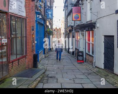 17.01.2024 Wigan, Greater Manchester, Großbritannien. Das Stadtzentrum von Wigan ist nur eine Straße vom Wens entfernt Stockfoto