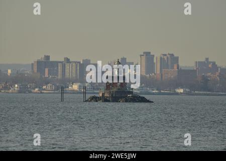 Steppingstones Park & Lighthouse, NY Stockfoto