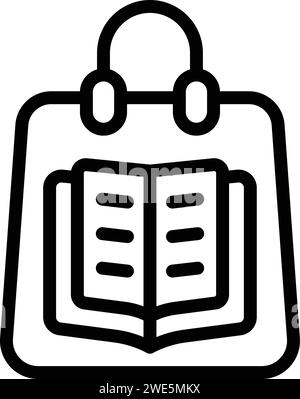 Kaufe Taschenbücher Iconkonenkontur Vektor. Shop öffnen lesen. Lerndaten Stock Vektor