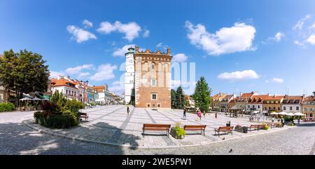 Rynek mit Rathaus (Ratusz) in Sandomierz in der Woiwodschaft Podkarpackie in Polen Stockfoto