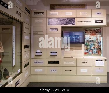 Woking's Story, ein lokales Geschichtsmuseum im Lightbox Woking, Surrey, England, Großbritannien Stockfoto