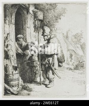 Der Rattenfänger, Rembrandt van Rijn, 1632 Druckpapier, das Rattenjäger ätzt Stockfoto