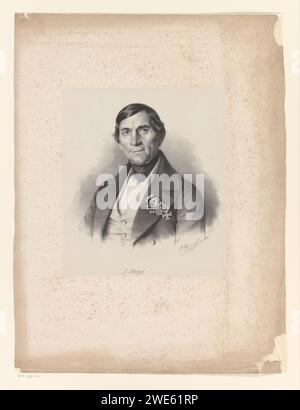 Porträt eines unbekannten Mannes, vielleicht ich Hampf, Carl Friedrich Rudolf Hampf, 1820 - 1847 Druckunterschrift in Faksimile. Papier. Historische Personen. Erwachsener Mann Stockfoto