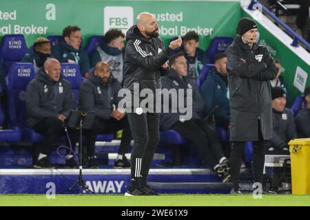 Leicester, Großbritannien. Januar 2024. Willy Caballero Gesten während des SKY Bet EFL Championship Matches von Leicester City FC gegen Ipswich Town FC im King Power Stadium, Leicester, England, Großbritannien am 22. Januar 2024 Credit: Every Second Media/Alamy Live News Stockfoto