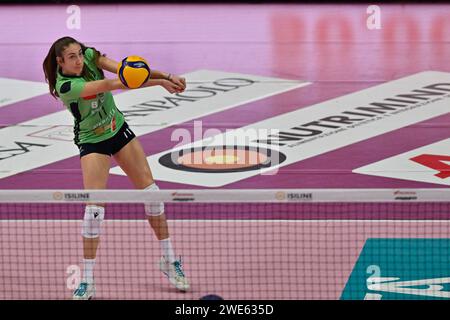 Cuneo, Italien. Januar 2024. StellaNervini (Bergamo) während Cuneo Granda Volley vs Volley Bergamo 1991, Volleyball Italian Serie A1 Women Match in Cuneo, Italien, 21. Januar 2024 Credit: Independent Photo Agency/Alamy Live News Stockfoto