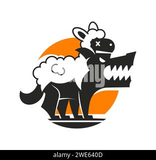 wolf in Schafskleidung esport Gaming Maskottchen Logo Vorlage Stock Vektor