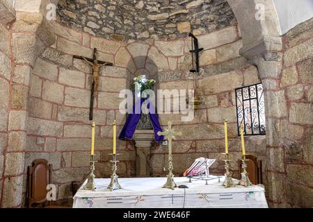 A Ponte Ulla, Spanien. In der Pfarrkirche Santa Maria Magdalena, einem galizischen barocken katholischen Tempel Stockfoto