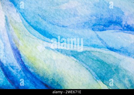 In Aquarell auf weißem Hintergrund gemalt. Handgemalter Aquarellhintergrund. Wasserfarbe waschen. Stockfoto