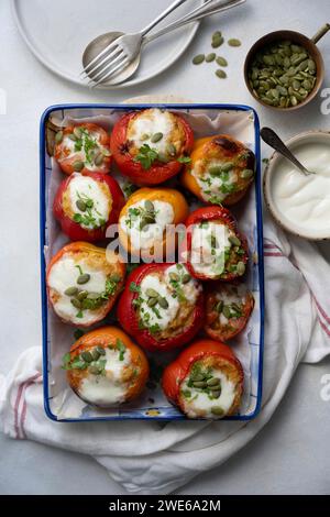 Bulgur gefüllte Paprika Stockfoto