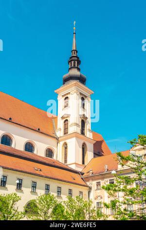 Tschechische Republik, Südmährische Region, Brünn, Turm der Kirche St. Thomas Stockfoto