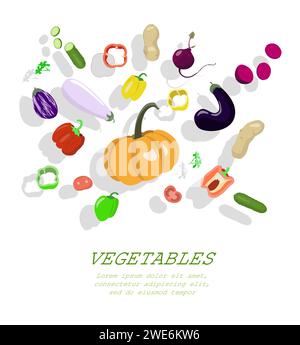 Set Gemüse und ihre Scheiben Stock Vektor