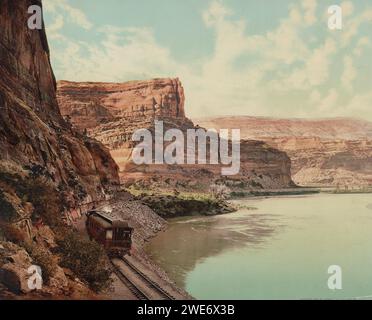 Denver und Rio Grande Western Railroad, Citadel Walls, Colorado River Canyon, Utah 1900. Stockfoto