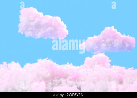 Flauschige Wolken auf blauem Hintergrund Stockfoto