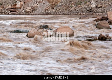 Big Drop #3 (alias Satan's Darm) am Colorado River, Cataract Canyon, Utah. Stockfoto