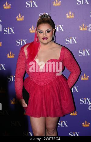London, Großbritannien. Januar 2024. Hannah Conda nimmt an The Red Carpet: Gala Night for the Six the Musical im Vaudeville Theatre in London Teil. Quelle: Siehe Li/Picture Capital/Alamy Live News Stockfoto