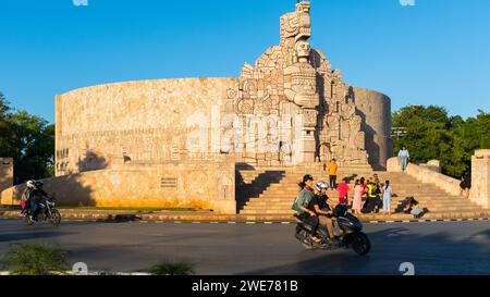 Das berühmte Monumento à la Patria am Paseo Montejo, Merida, Mexiko Stockfoto