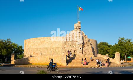 Das berühmte Monumento à la Patria am Paseo Montejo, Merida, Mexiko Stockfoto