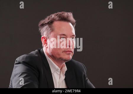 Krakau, Polen. Januar 2024. Elon Musk von RPA nimmt an der Konferenz European Jewish Association in Doubletree by Hilton in Krakau Teil. Konferenz zum Antisemitismus. Quelle: SOPA Images Limited/Alamy Live News Stockfoto