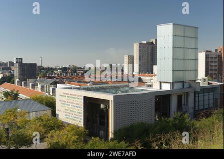 Der Constitutional Hill in der Innenstadt von Johannesburg war früher ein Gefängnis, das Mahatma Gandhi und Nelson Mandela beherbergte und heute ein Museum der Apartheid ist Stockfoto
