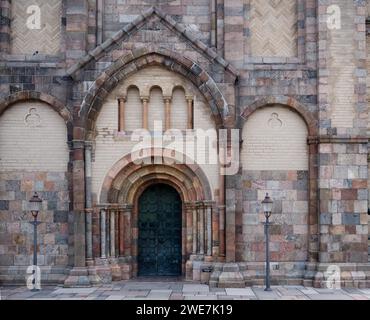 Kirchenportal in der Kathedrale von Ribe, Südjütland, Dänemark Stockfoto