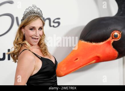 New York, Usa. Januar 2024. Sonja Morgan kommt auf dem roten Teppich bei FX's 'Fehd: Capote VS. The Swans' New York Premiere im Museum of Modern Art am Dienstag, den 23. Januar 2024 in New York City. Foto: John Angelillo/UPI Credit: UPI/Alamy Live News Stockfoto