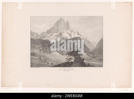 Spitze auf dem Bild Sie midi die OSAU, Louis-Julia Jacottt, nach Edouard Paris, 1835 - 1836 drucken Paris Papier Berggipfel, Gipfel (+ Landschaft mit Figuren, Personal) Pic du Midi d'Ossau Stockfoto