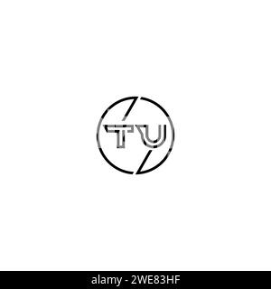 Tu Simple Outline Concept Logo und Kreis des ursprünglichen Designs schwarz-weiß Hintergrund Stock Vektor