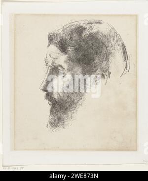 Portret van Pierre Bonnard, Odilon Redon, 1902 Druck Porträt des französischen Malers Pierre Bonnard. Druckerei: Französin: Paris. Porträt, Selbstporträt des Malers Stockfoto