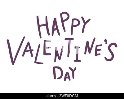 Happy Valentines Day, handgezeichneter Schriftzug. Vektor Stock Vektor
