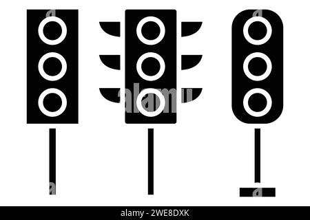 Ampelsymbol. Symbol für Verkehrskontrolle und Kreuzungen. Symbolstil durchgehend. Elementabbildung Stock Vektor