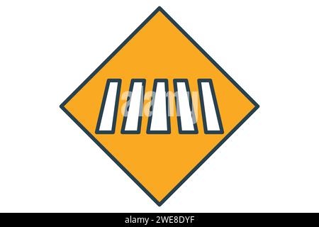 Symbol zebrakreuzung. Symbol für Fußgängerwege, öffentliche Navigation. Symbolstil für flache Linien. Elementabbildung Stock Vektor